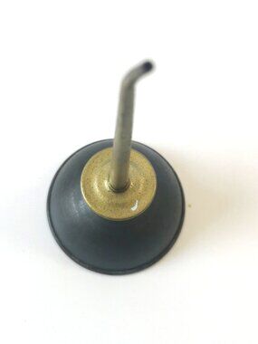 Circa 1940s Miniature Thumb Press Oil Can - 5 1/4" Steel & Brass Utility Oiler